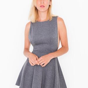 NEW American Apparel Gray Mini Indie Sleaze Y2k Skater Grunge Fit Flare Dress S